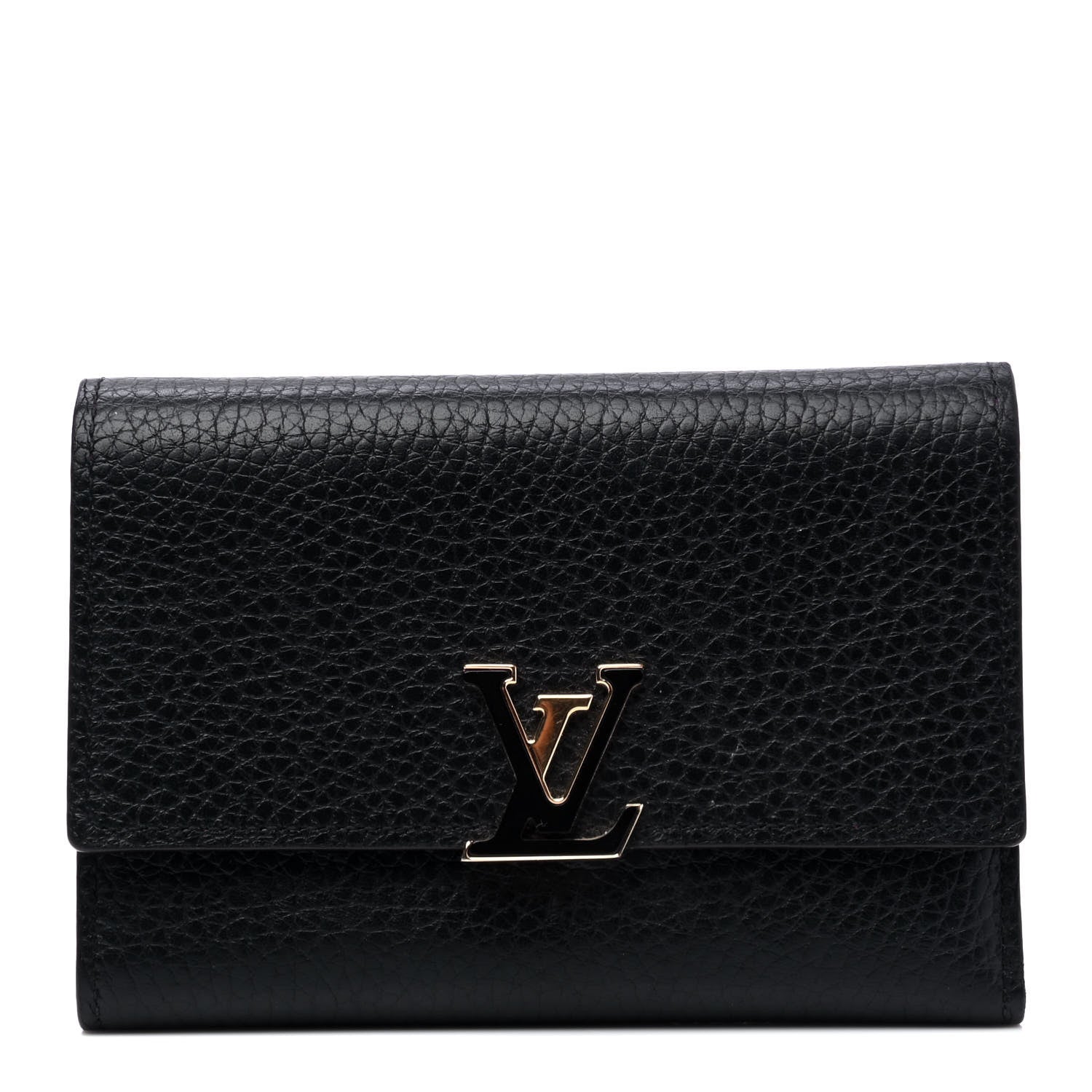 Louis Vuitton Taurillon Capucines Compact Wallet Black 1 of 5