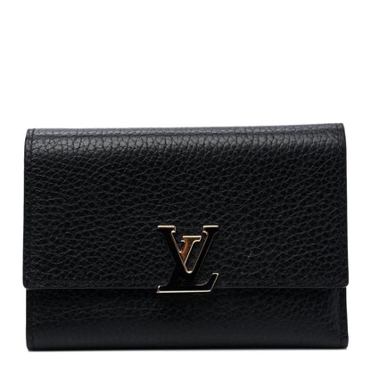 Louis Vuitton Taurillon Capucines Compact Wallet Black 1 of 5