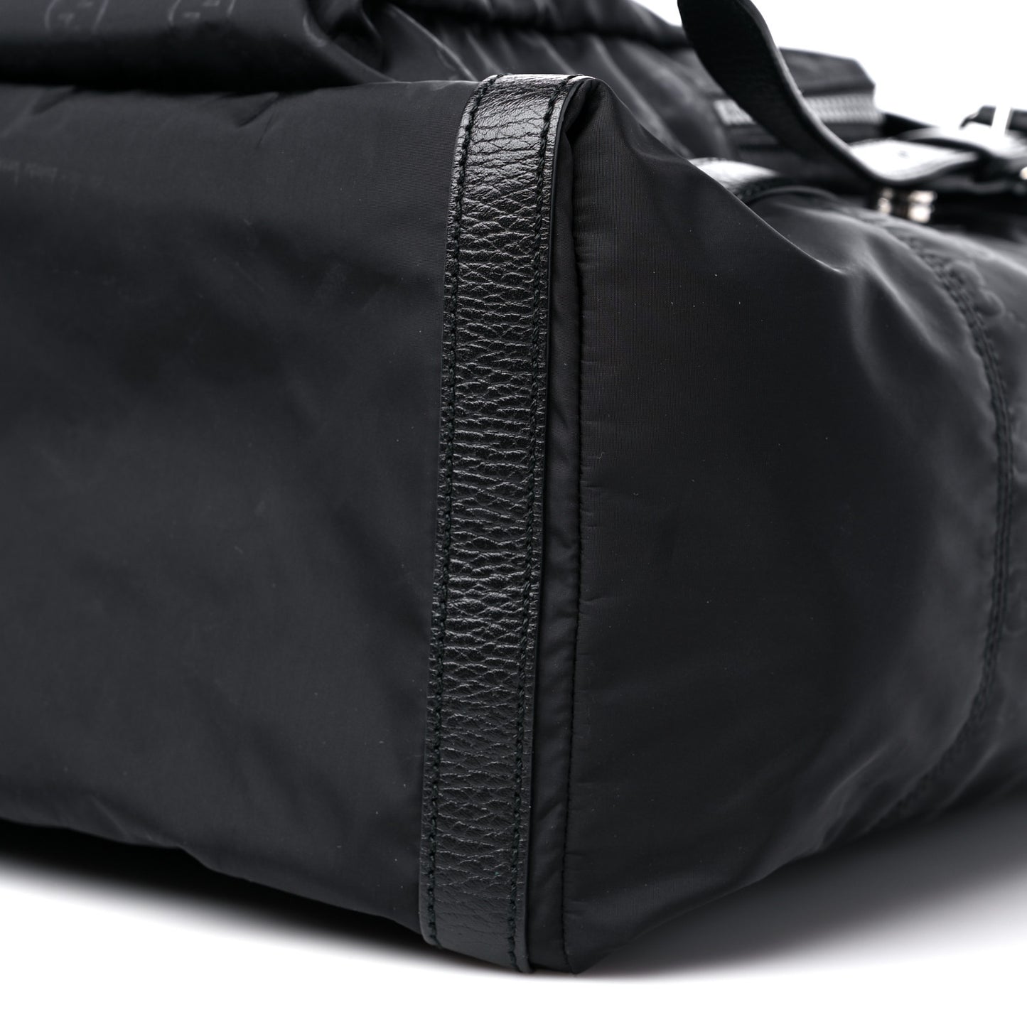 Nylon Monogram Medium Light Double Buckle Backpack Black