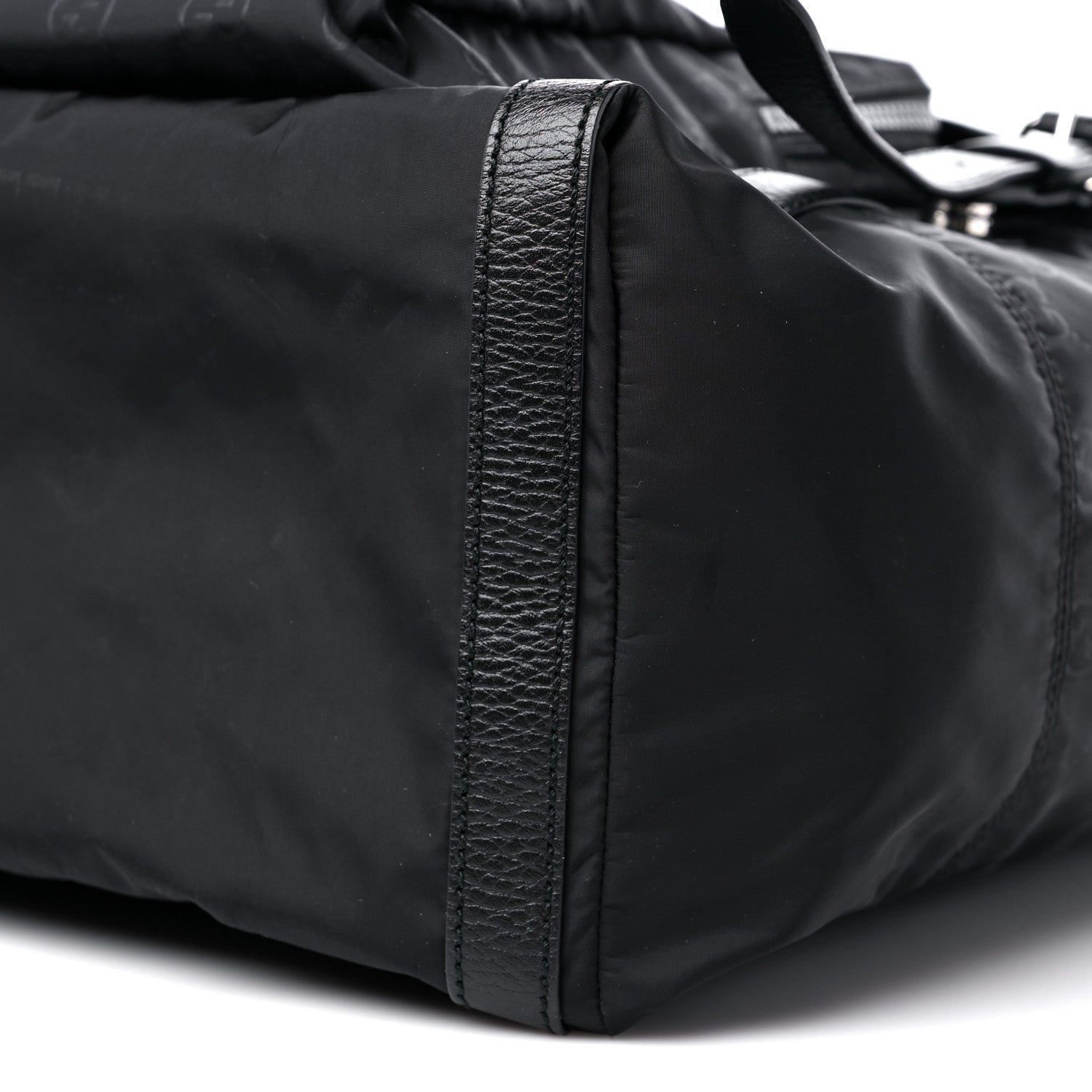Gucci Nylon Monogram Medium Light Double Buckle Backpack Black 9 of 11