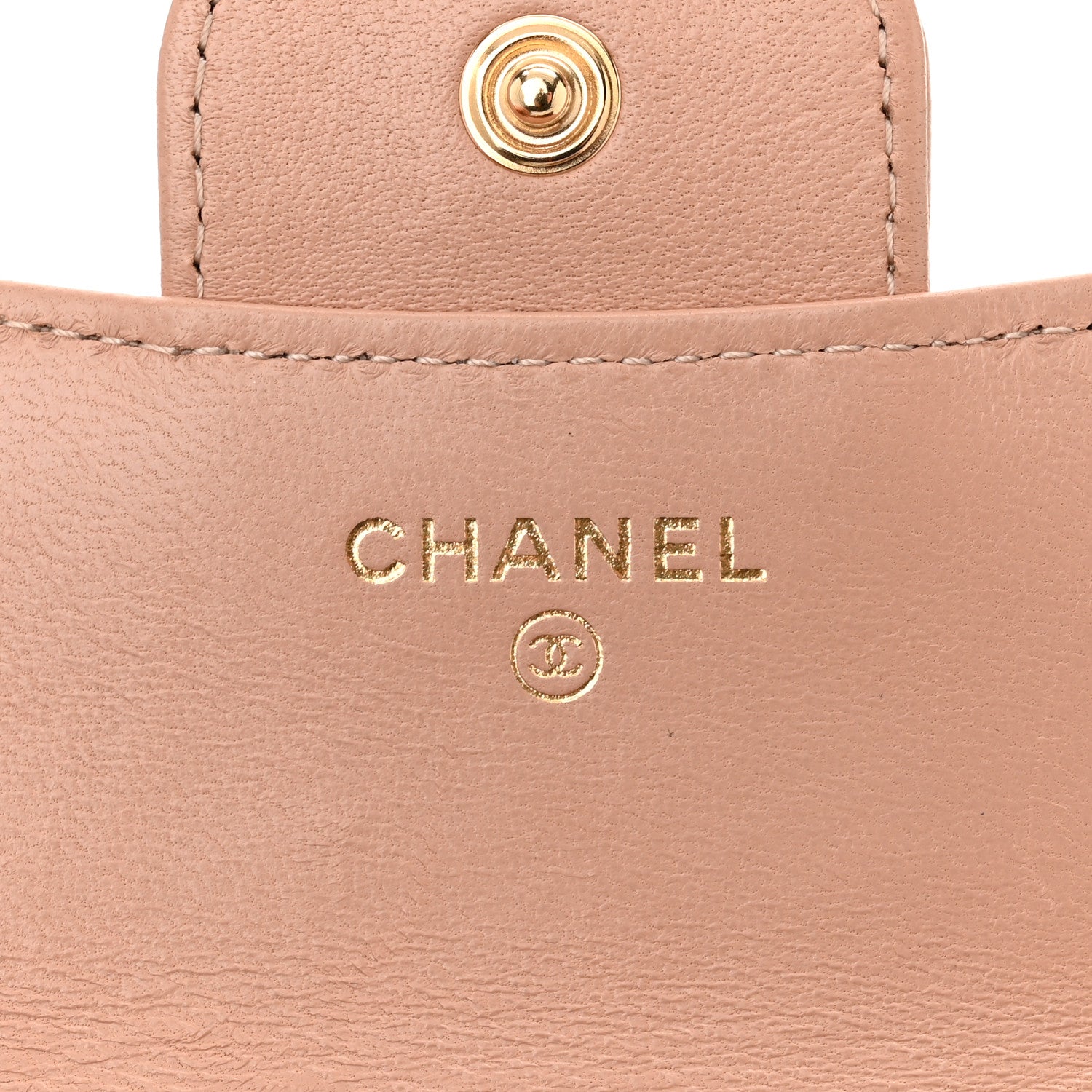 Chanel Lambskin Quilted Top Handle Flap Coin Purse With Chain Beige 6 of 13