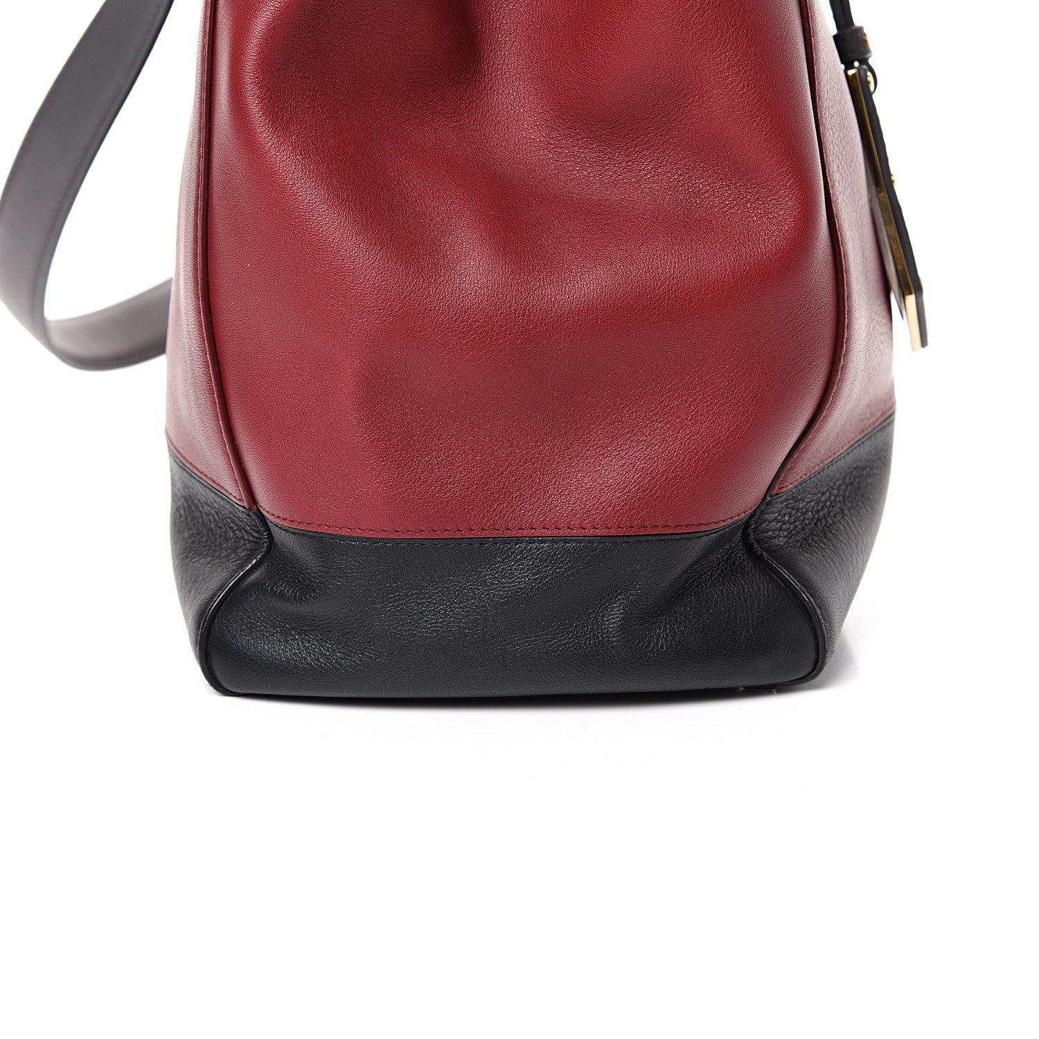 Fendi Calfskin Colorblock Regular 2Jours Tote Grigio Blush Currant Red 11 of 13