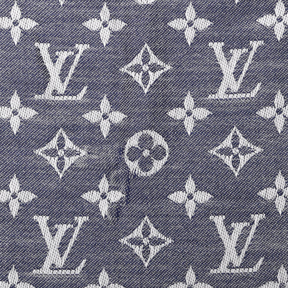 Louis Vuitton Wool Silk Monogram Denim Shawl Blue 2 of 5
