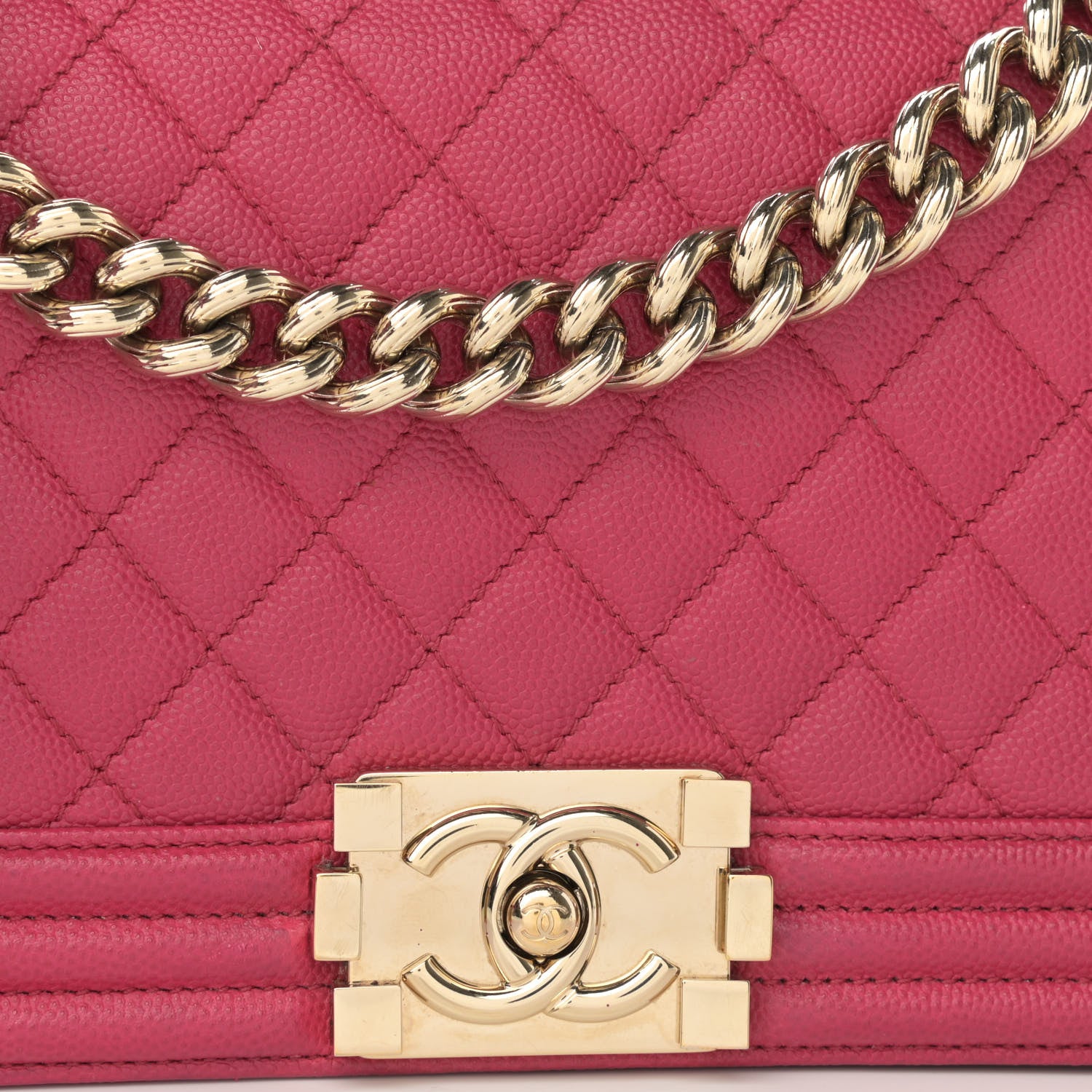 Chanel Caviar Quilted Medium Boy Flap Fuchsia 8 of 10
