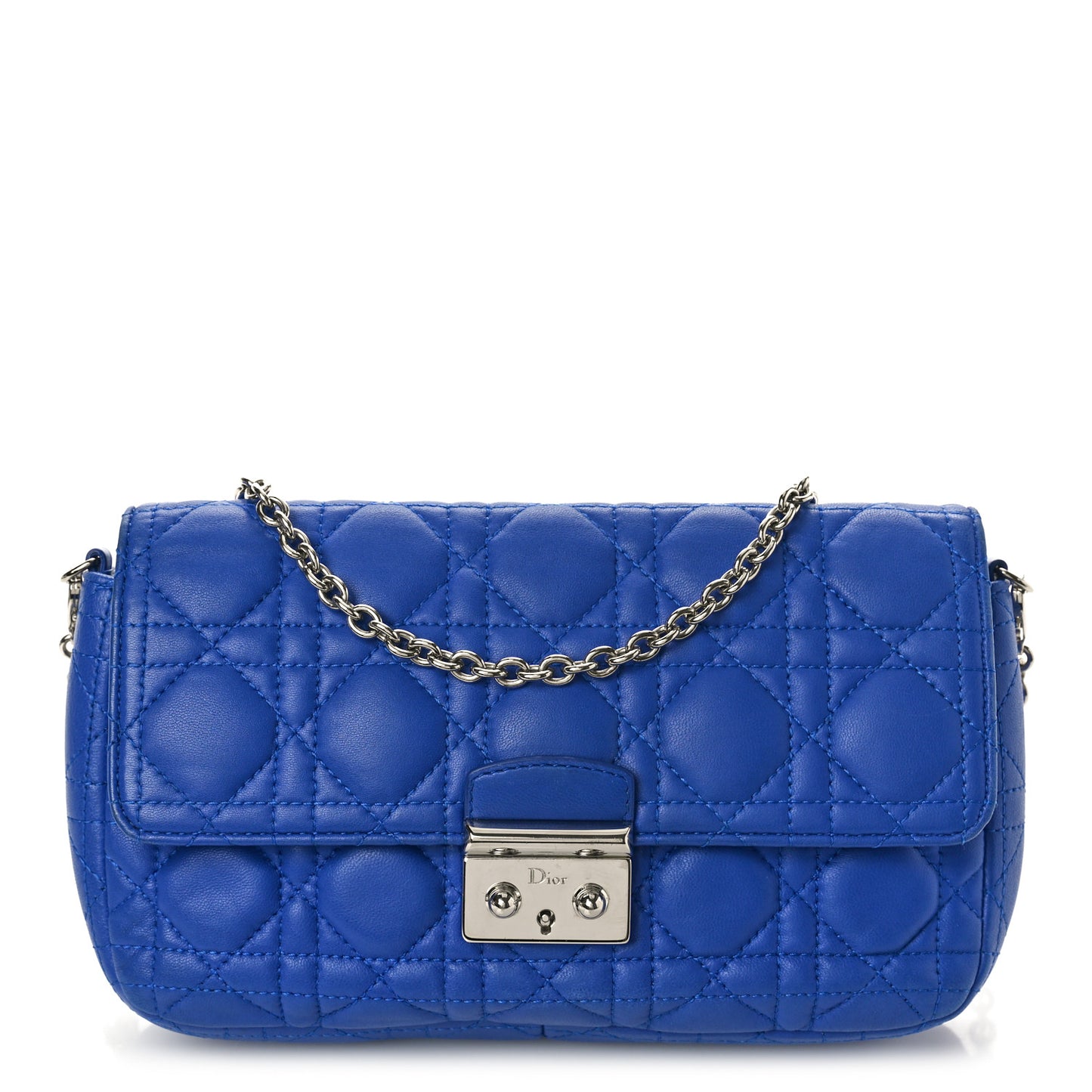 Lambskin Cannage Miss Dior Promenade Pouch Blue