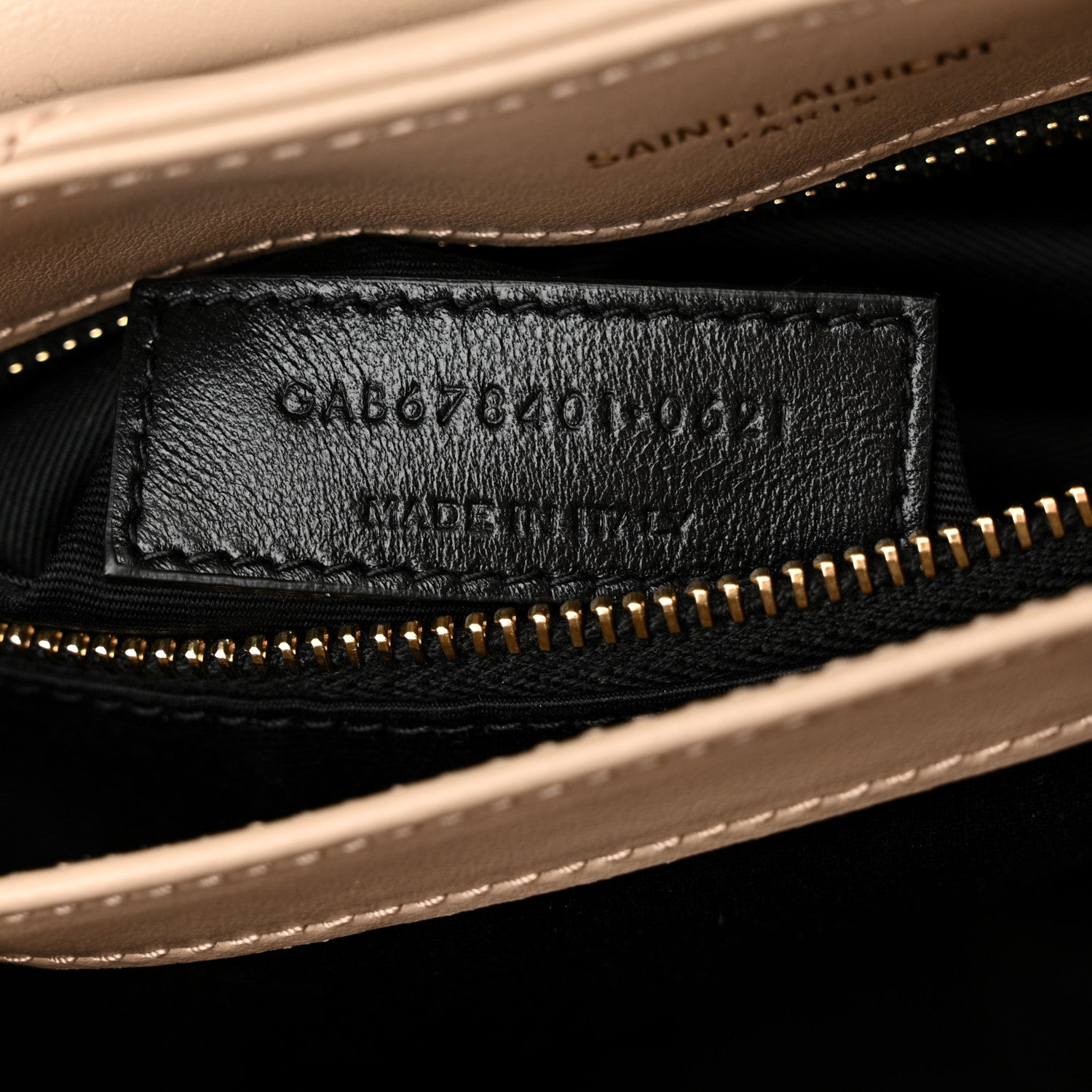 Saint Laurent Calfskin Y Quilted Monogram Toy Loulou Crossbody Bag Dark Beige 6 of 10