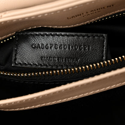 Saint Laurent Calfskin Y Quilted Monogram Toy Loulou Crossbody Bag Dark Beige 6 of 10