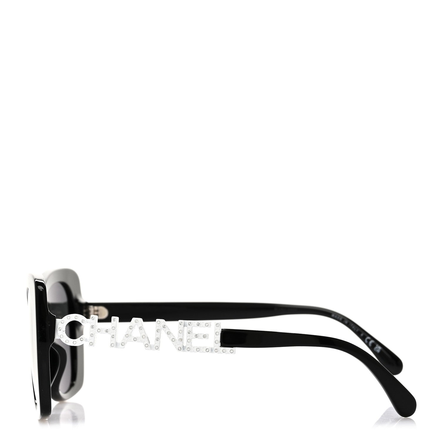 Chanel Acetate Strass Square Sunglasses 5422-B-A Black White