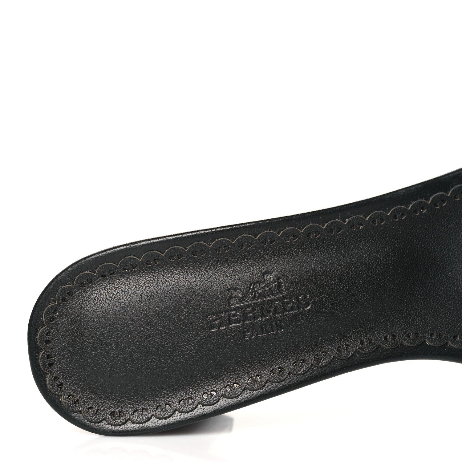 Hermes Lambskin Embroidered Gwladys Sandals 37.5 Black 7 of 9