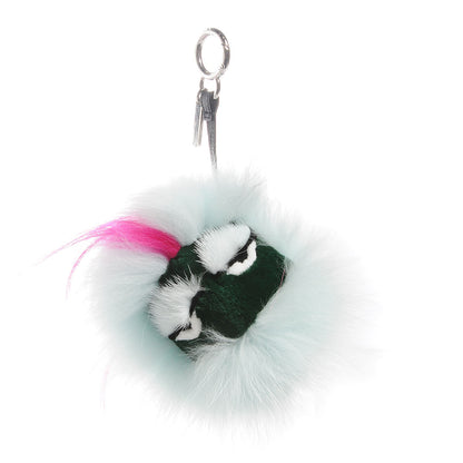 Fendi Fox Rabbit Goat Mink Fur Vitello Flamingo Bagood Monster Bag Bug Charm Light Blue 1 of 5