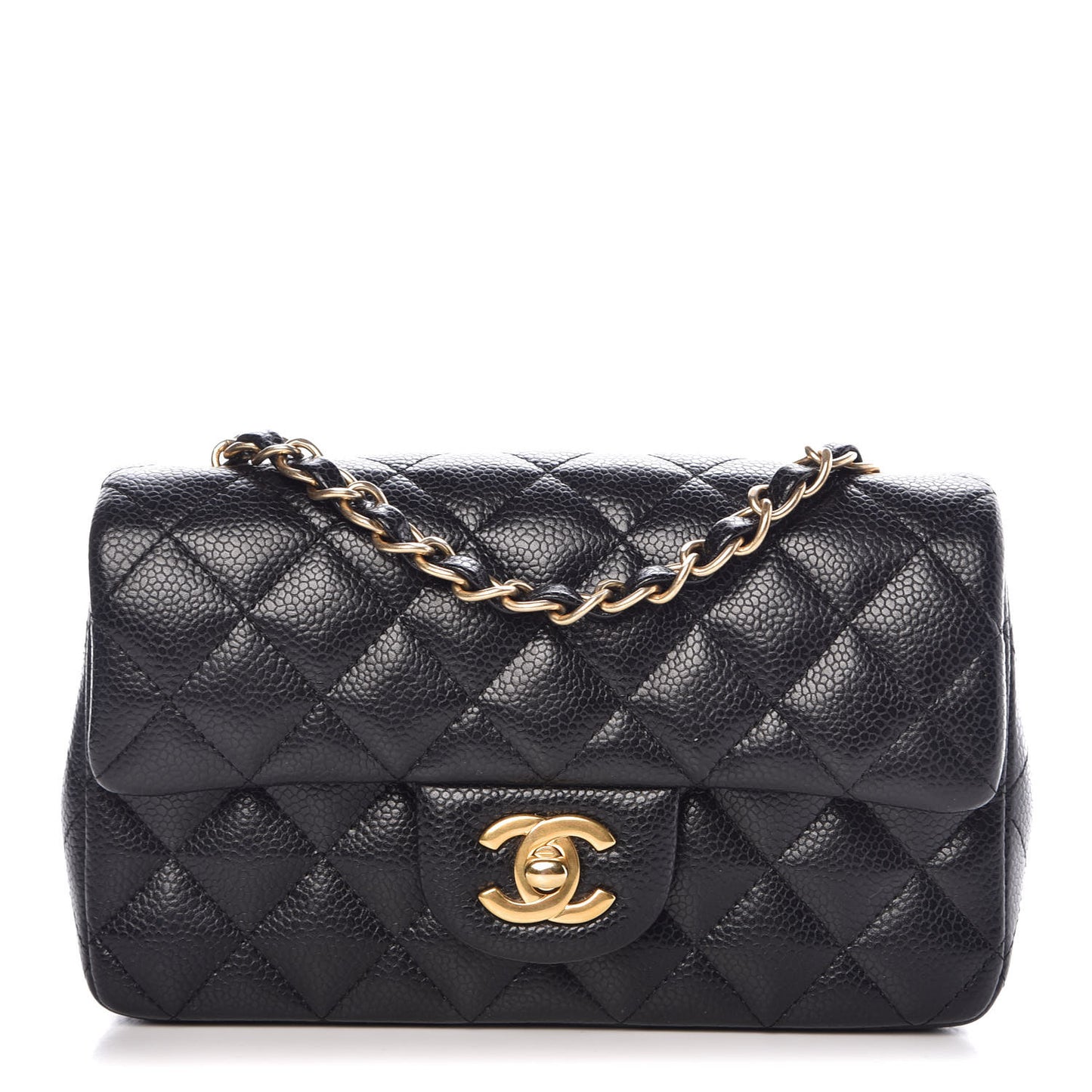 Caviar Quilted Mini Rectangular Flap Black