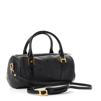 MCM Nylon Monogram Barrel Crossbody Bag Black 3 of 9