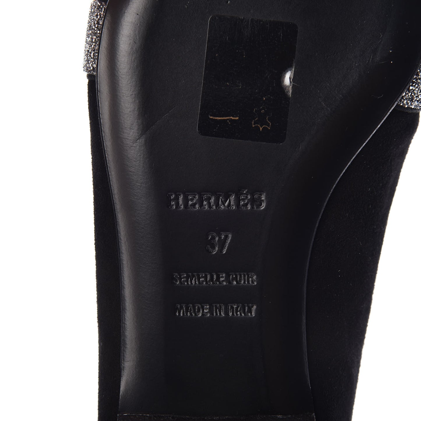 Suede Goatskin Crystal Roxane Mules 37 Gris Argente Black