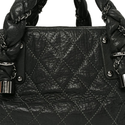 Chanel Distressed Lambskin Lady Braid Bowler Grey 8 of 10