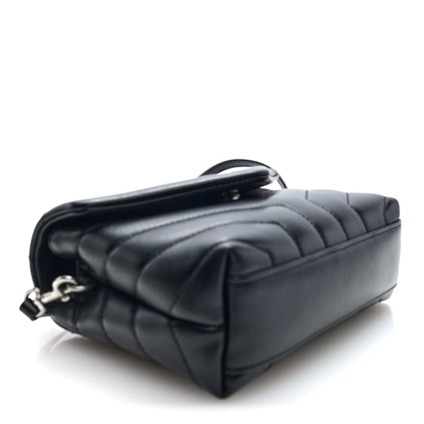 Calfskin Y Quilted Monogram Toy Loulou Crossbody Bag Black