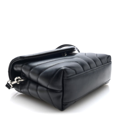 Saint Laurent Calfskin Y Quilted Monogram Toy Loulou Crossbody Bag Black 4 of 9
