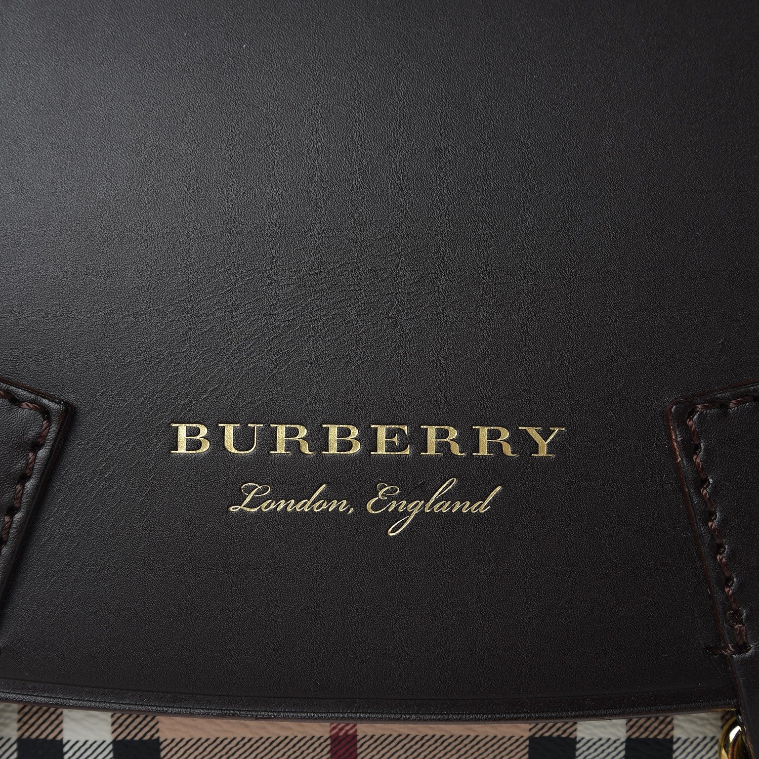 Burberry Haymarket Check Baby Bridle Saddle Bag Dark Clove Brown 6 of 7