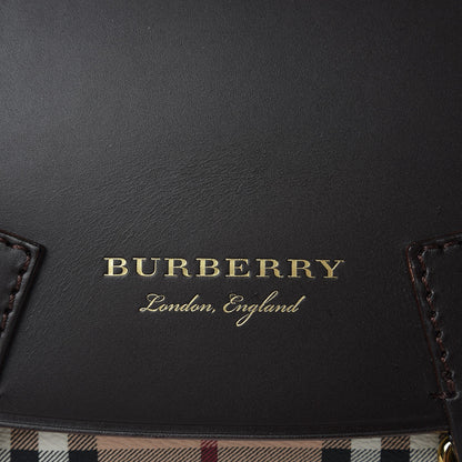 Burberry Haymarket Check Baby Bridle Saddle Bag Dark Clove Brown 6 of 7