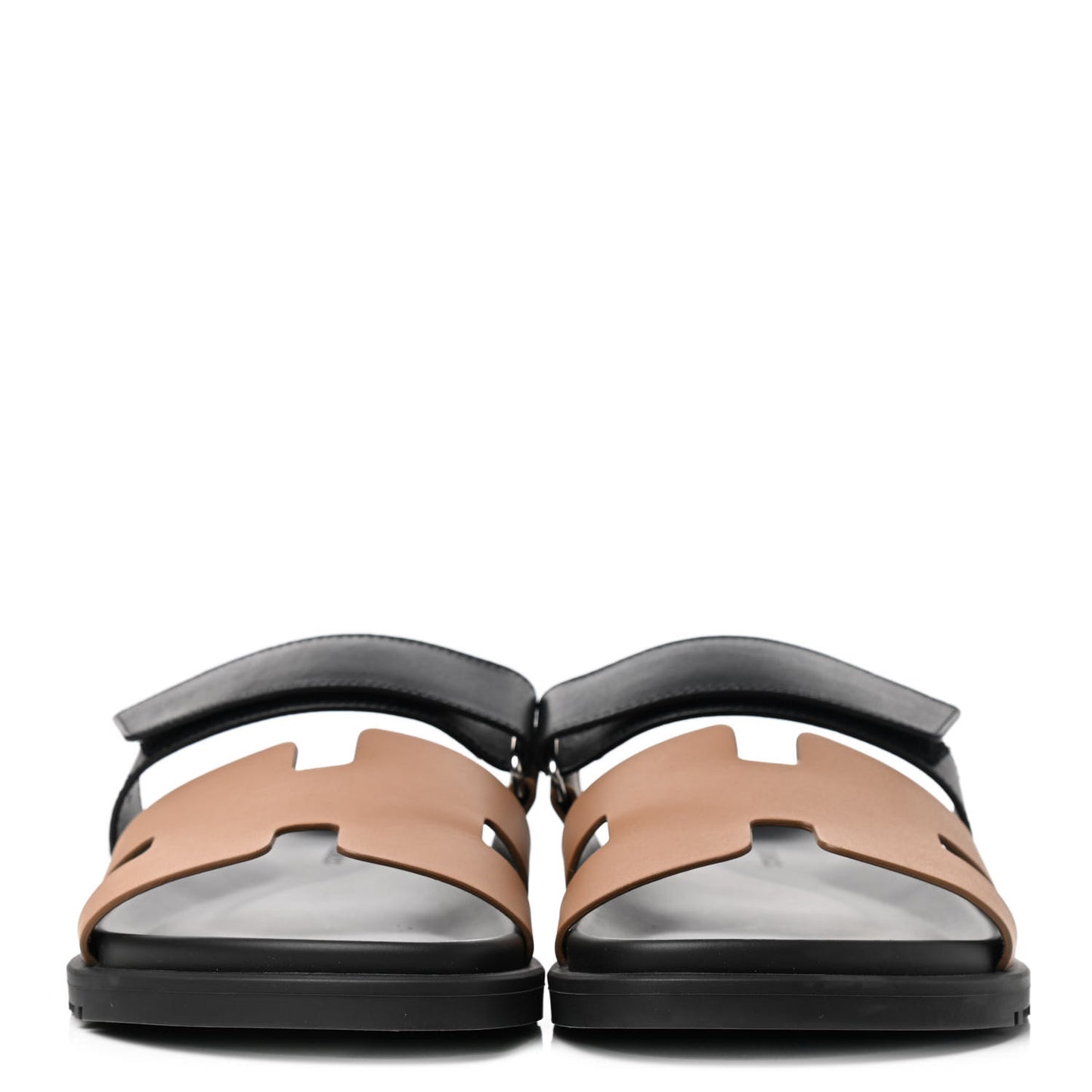Calfskin Mens Chypre Sandals 41 Naturel Safari Black