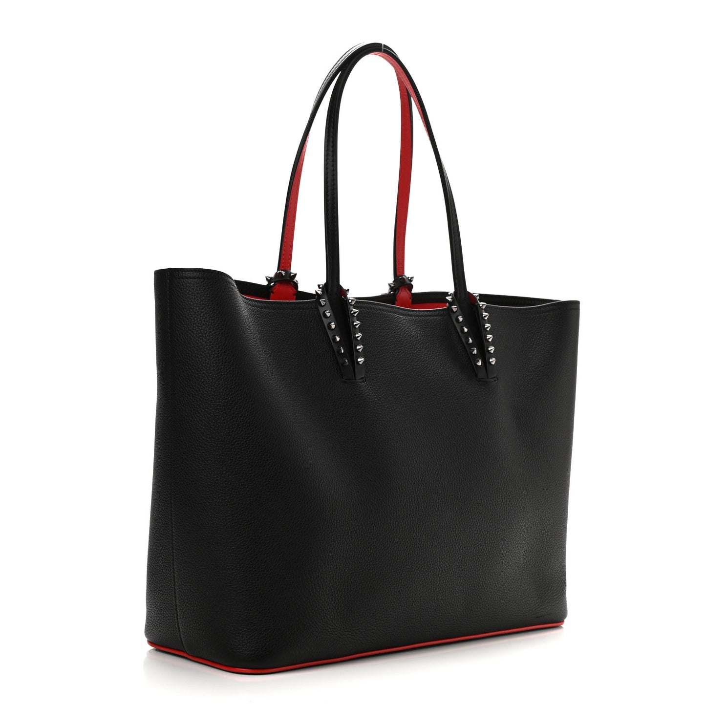 Calfskin Spikes East West Cabata Tote Black
