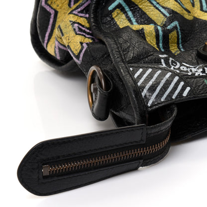 Balenciaga Agneau Graffiti All Over Classic Hardware S City Black Multicolor 10 of 10