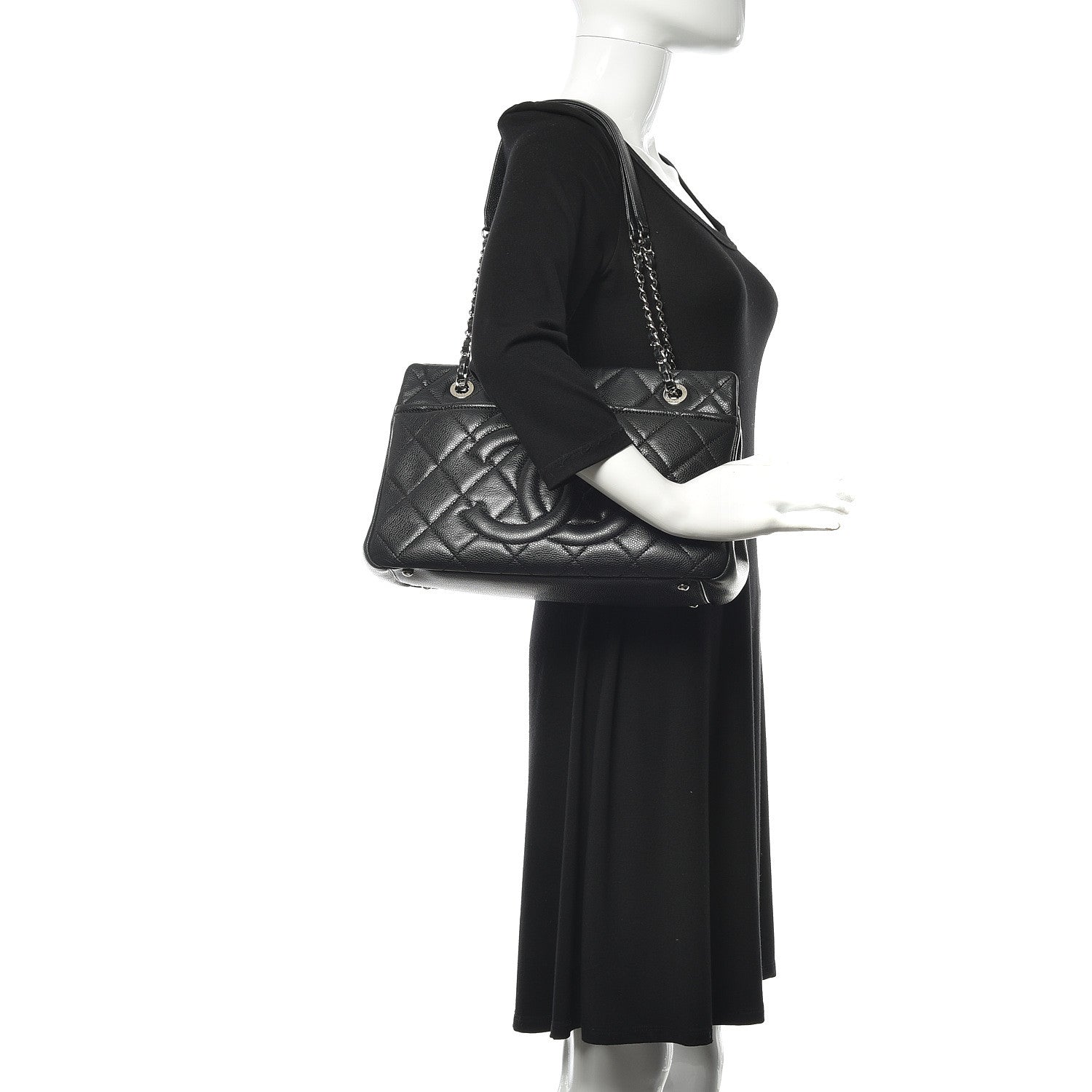Chanel Caviar Quilted Timeless CC Soft Tote Black 2 of 14