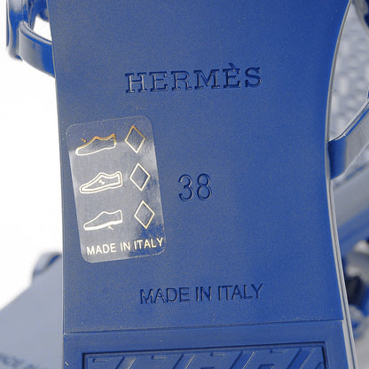 Hermes Rubber Chaine d'Ancre Rivage Sandals 38 Bleu Smalt 6 of 8