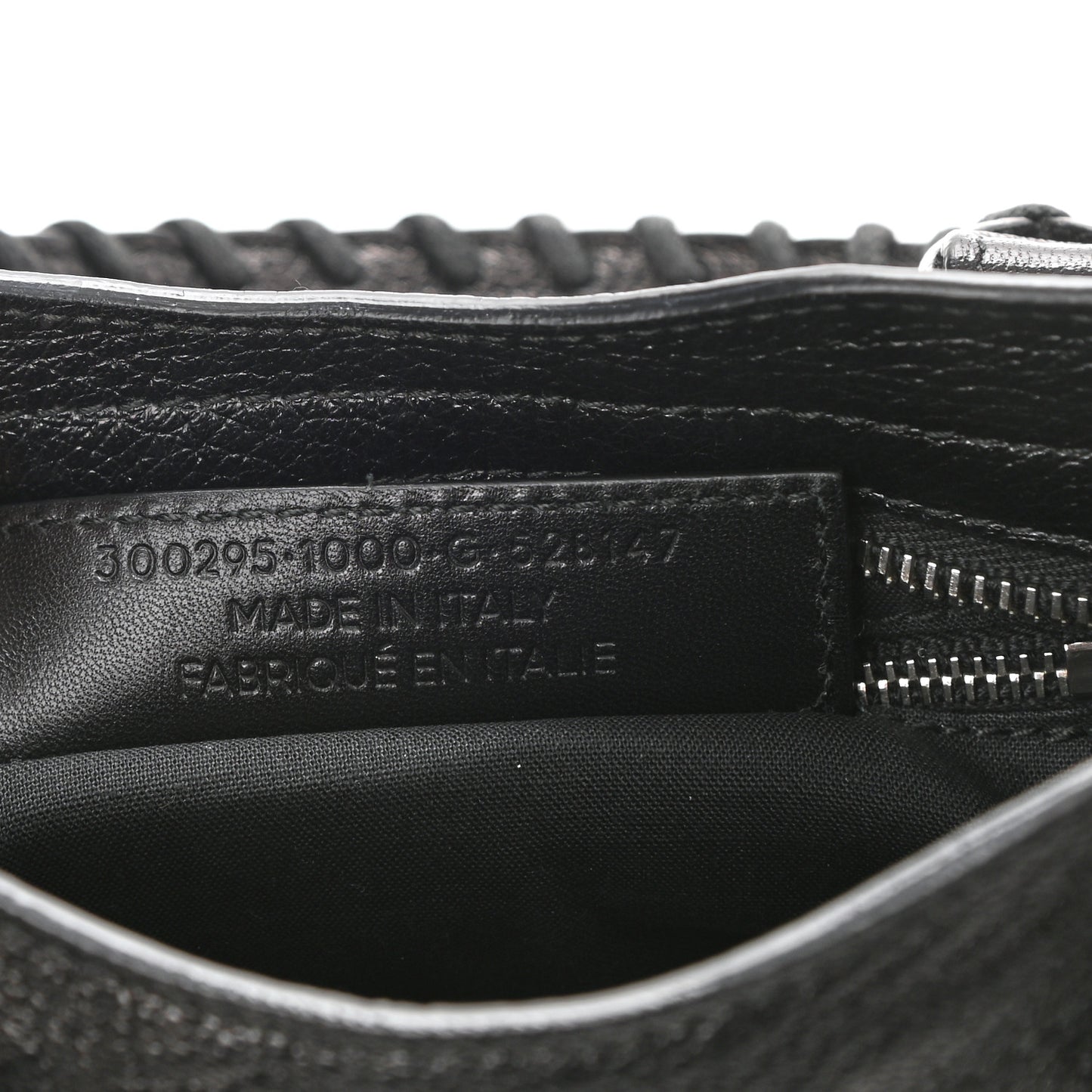 Chevre Silver Metallic Edge Hardware Mini City Black