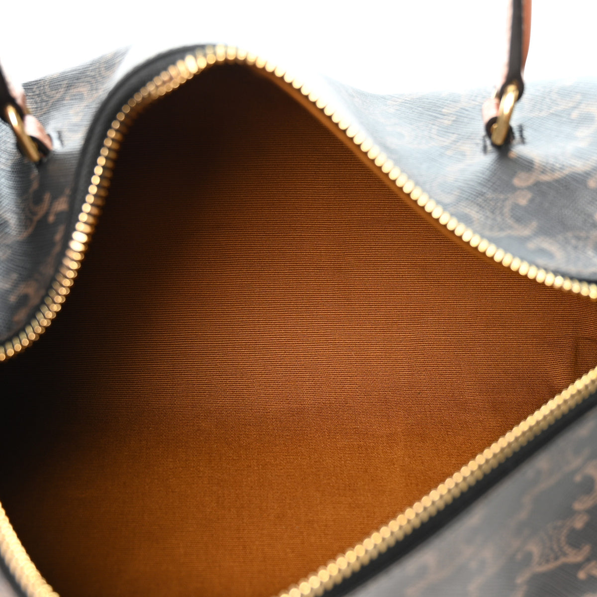 Celine Triomphe Canvas Calfskin Cylinder Bag Tan 5 of 9