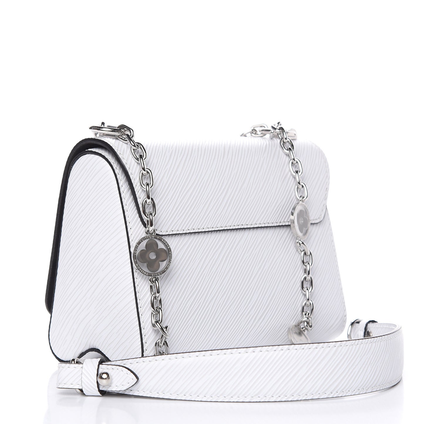 Epi Flower Jewels Twist Shoulder Bag PM White