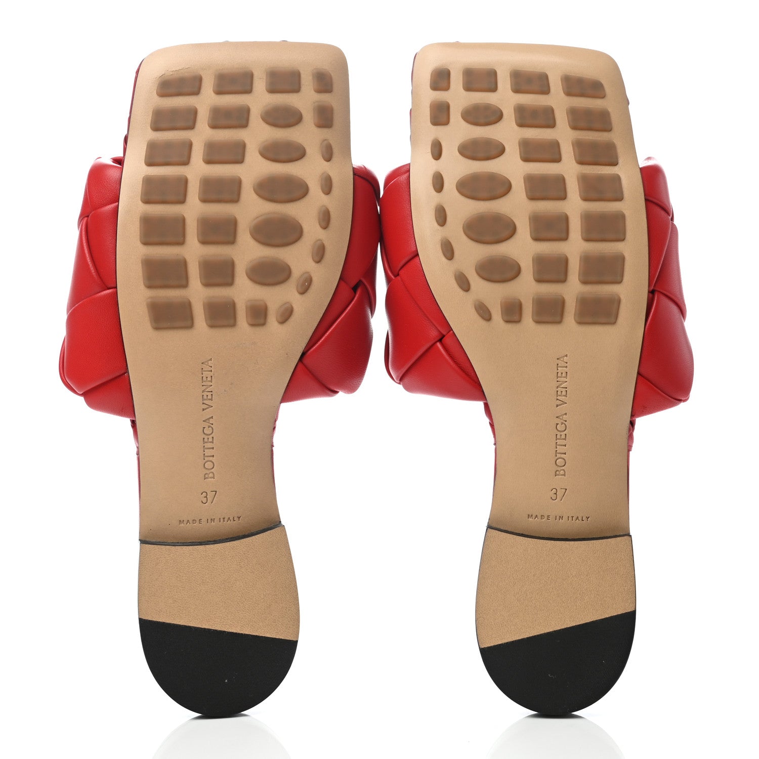 Bottega Veneta Nappa Maxi Intrecciato Lido Flat Sandals 37 Bright Red 5 of 7