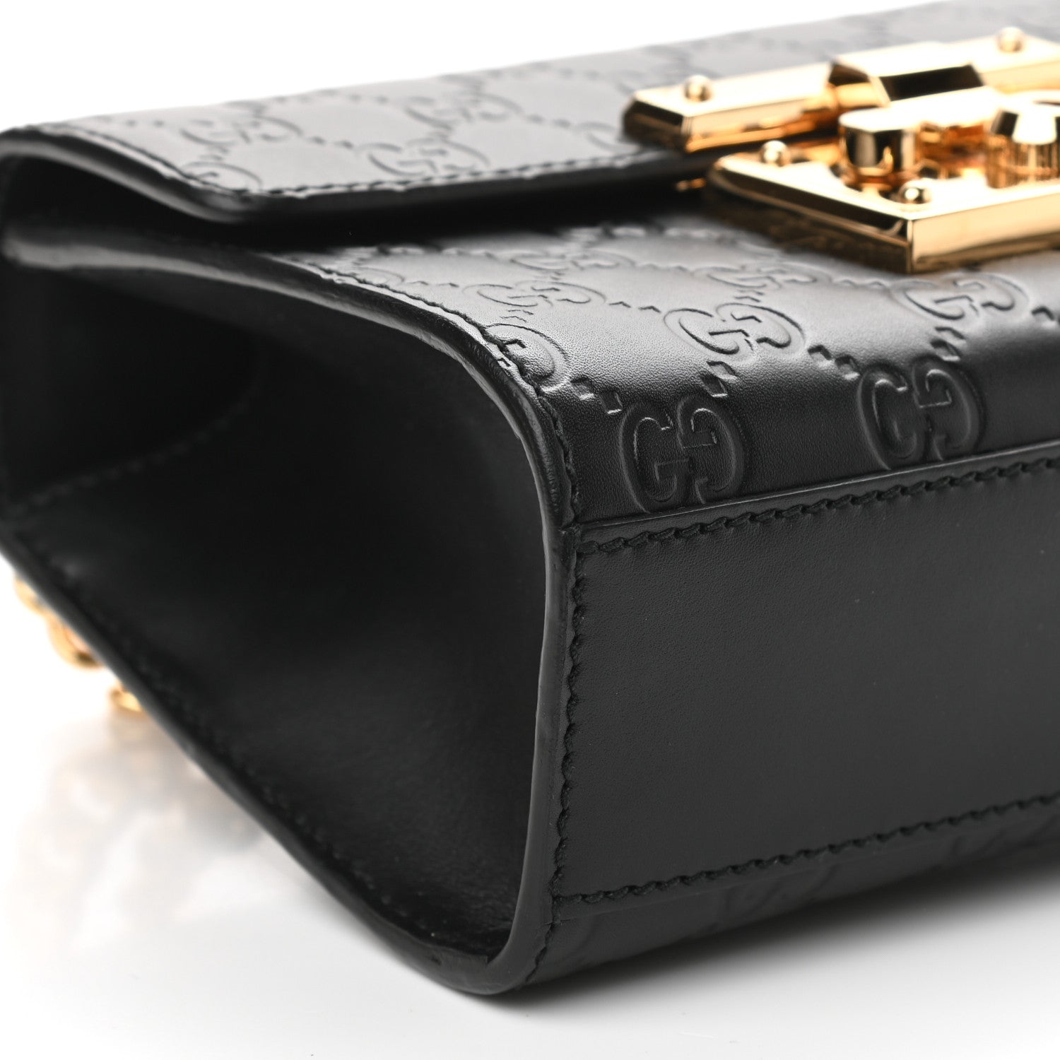 Gucci Guccissima Small Padlock Shoulder Bag Black 8 of 9