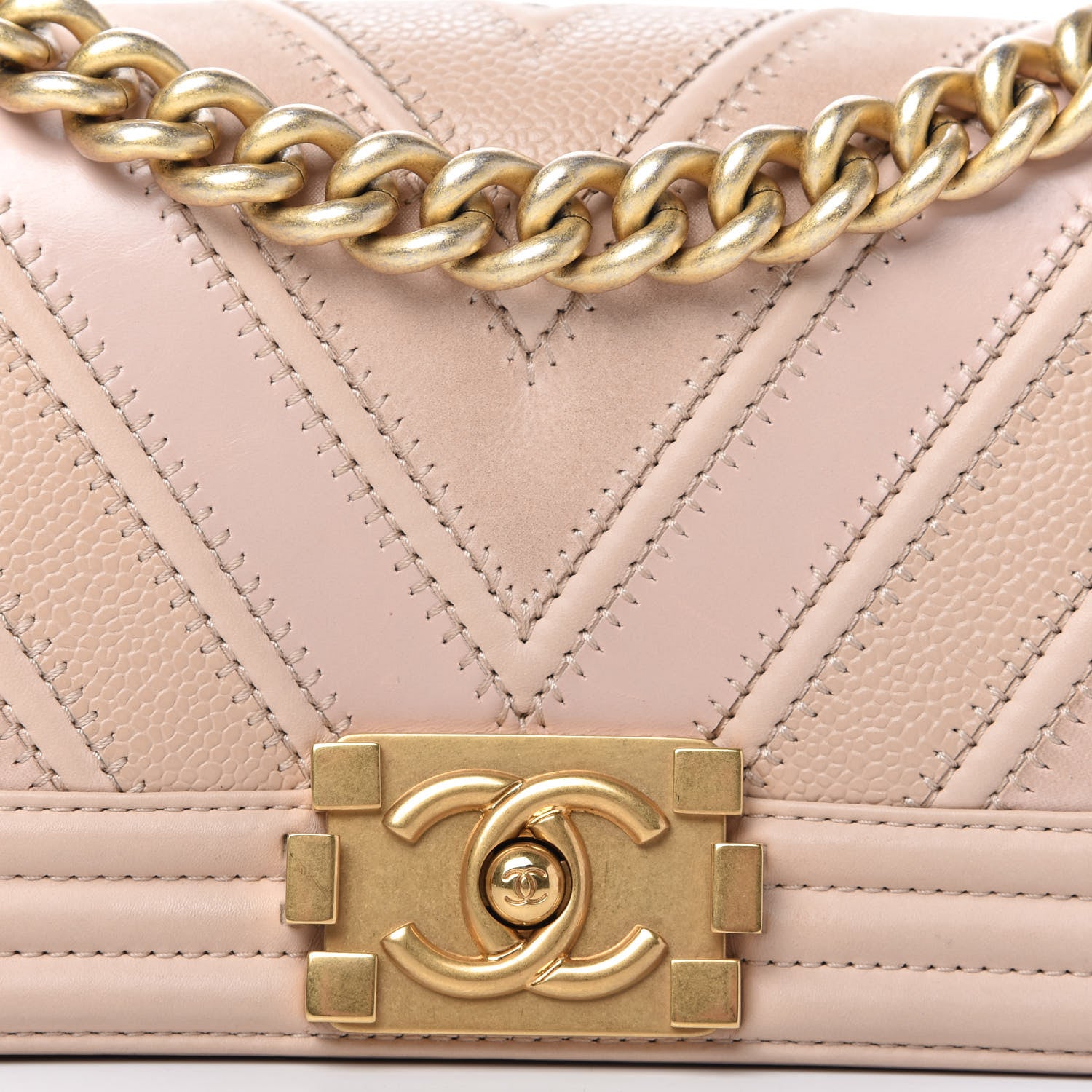 Chanel Caviar Suede Calfskin Chevron Quilted Small Boy Flap Light Pink 10 of 10
