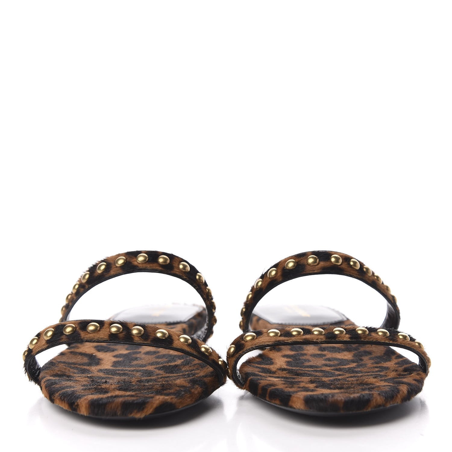 Saint Laurent Calf Hair Embellished Kiki Sandals 38.5 Leopard 3 of 8