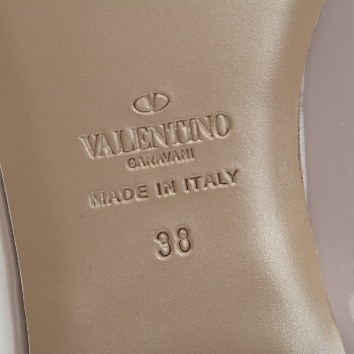 Valentino Garavani Patent Rockstud Cage Ballerina Flats 38 Poudre 7 of 9