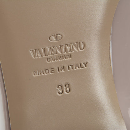 Valentino Garavani Patent Rockstud Cage Ballerina Flats 38 Poudre 7 of 9