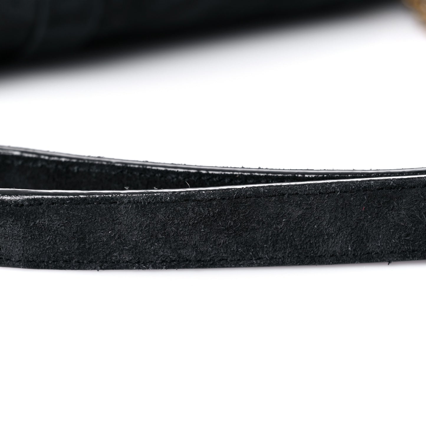 Suede Mixed Matelasse Tri-Quilt Large Monogram Envelope Satchel Black