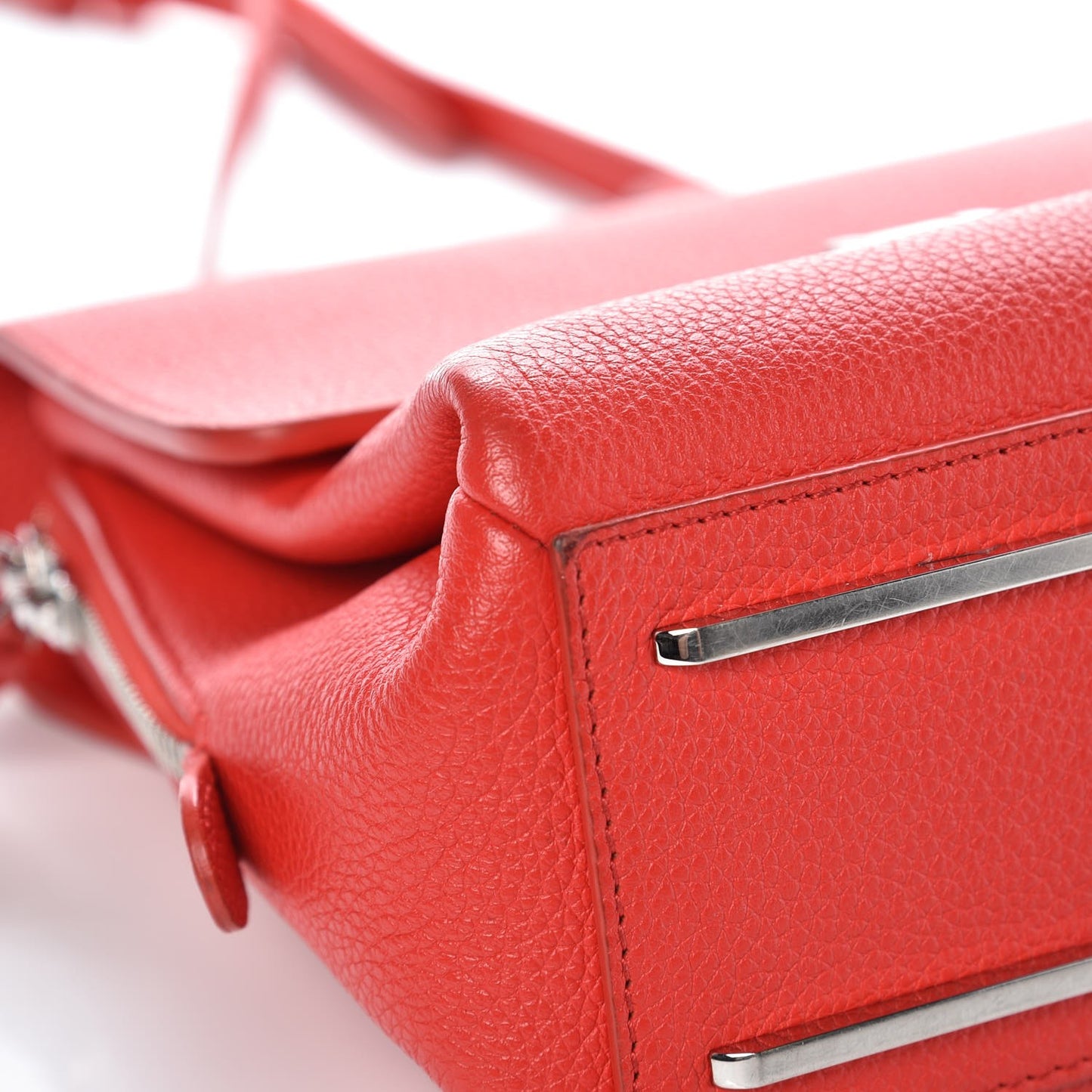 Grained Calfskin Le Dix Mini Soft Cartable Rouge Coquelicot