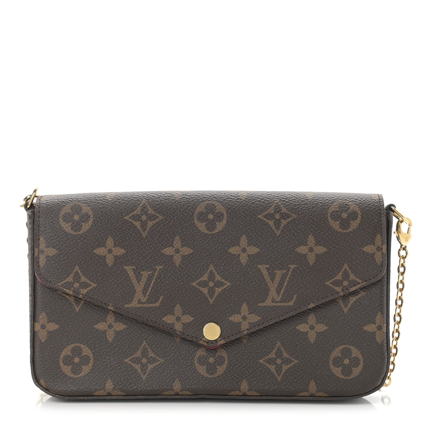 Monogram Pochette Felicie Chain Wallet Fuchsia