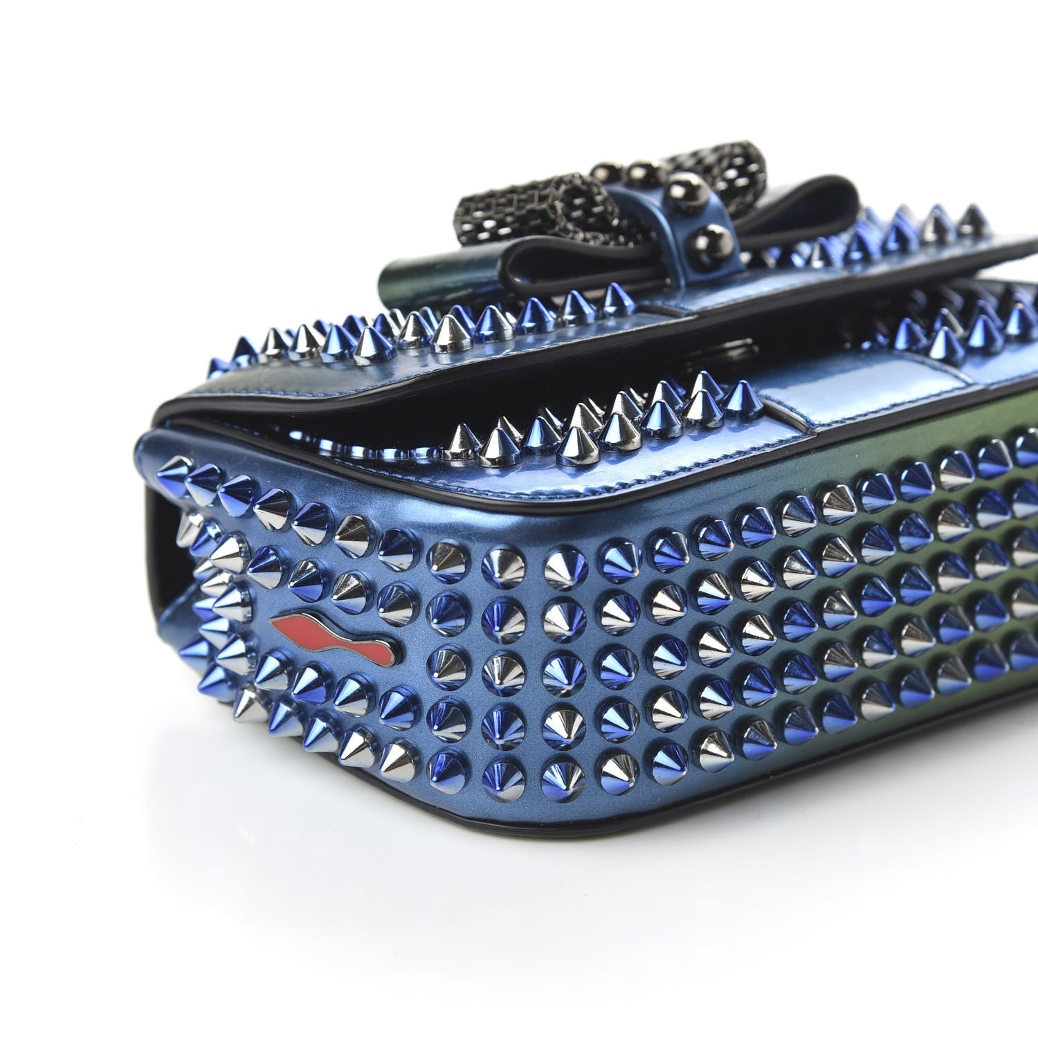 Christian Louboutin Patent Scarabe Spikes Sweety Charity Crossbody Bag Ocean Amazon 6 of 9