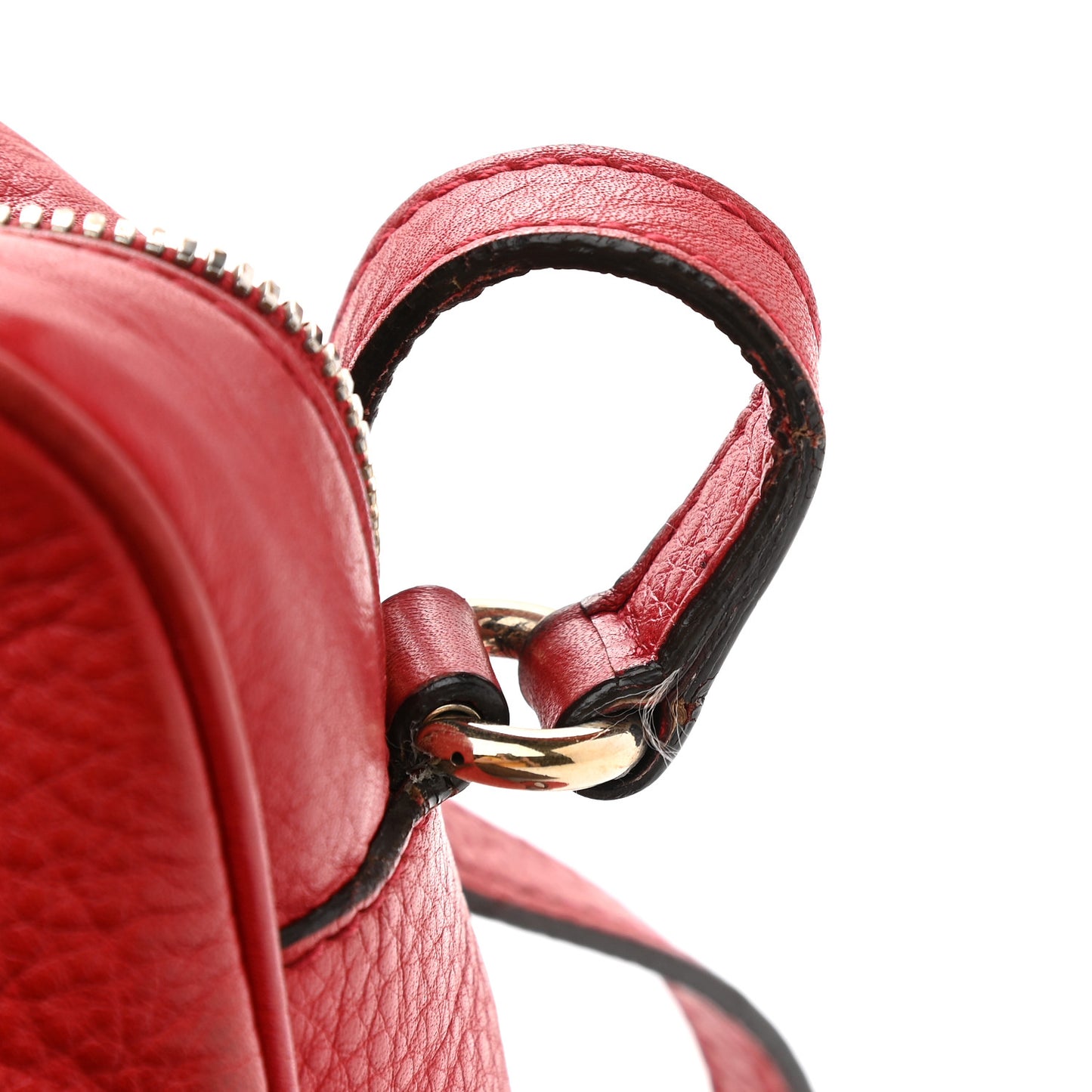 Pebbled Calfskin Small Soho Disco Bag Tabasco Red