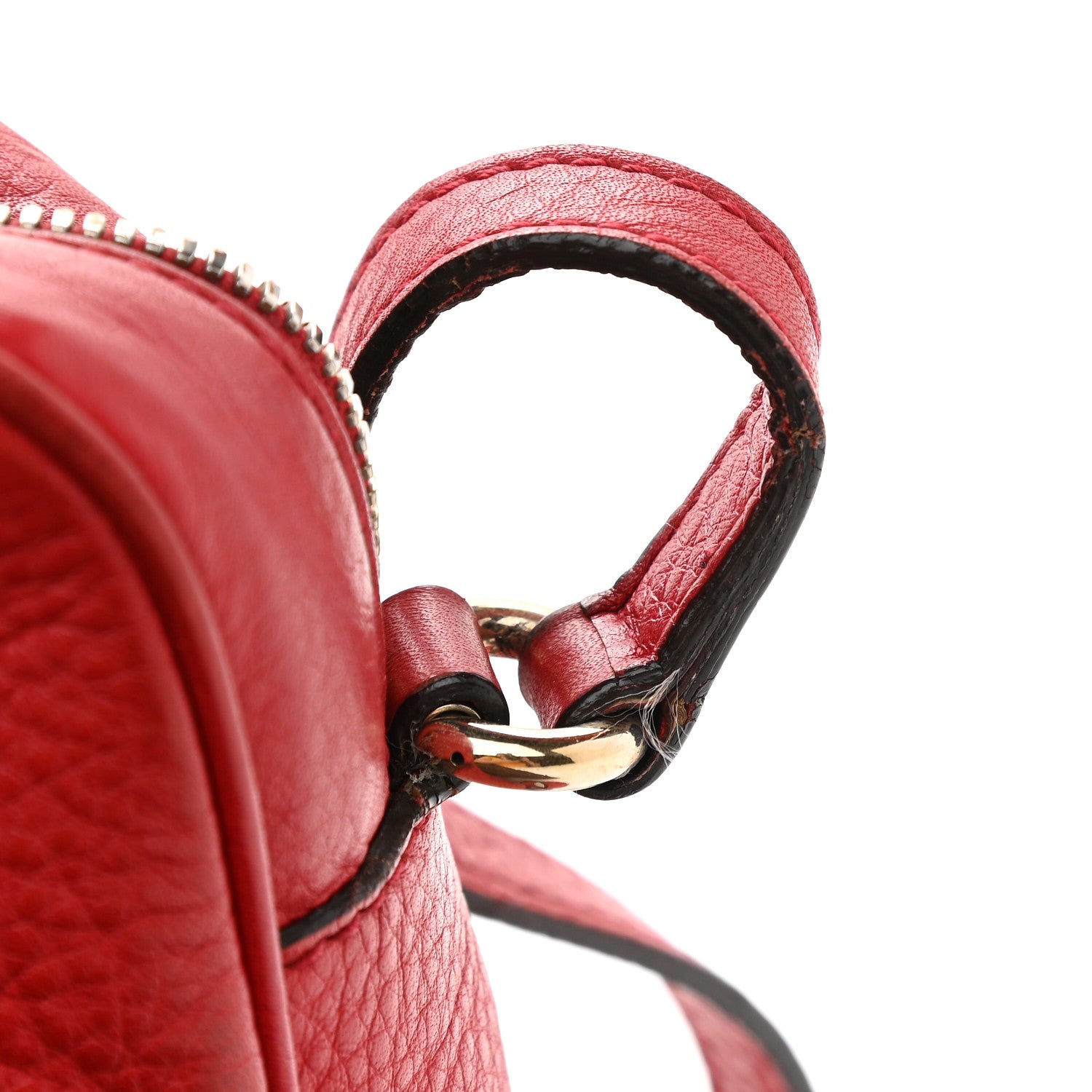 Gucci Pebbled Calfskin Small Soho Disco Bag Tabasco Red 11 of 15
