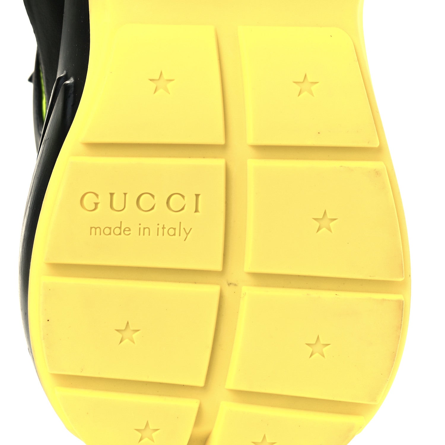 Gucci Demetra Web Mens Rhyton Cut Out Sneakers 6 Black Yellow Fluo 8 of 10