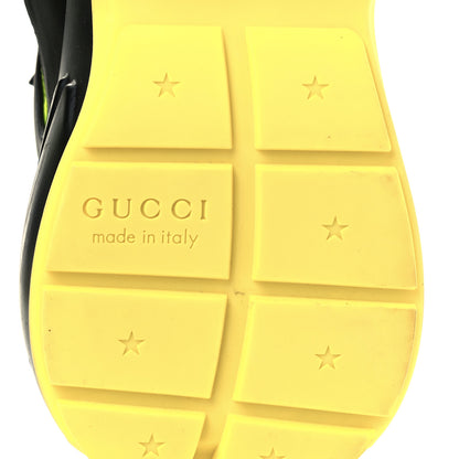 Gucci Demetra Web Mens Rhyton Cut Out Sneakers 6 Black Yellow Fluo 8 of 10
