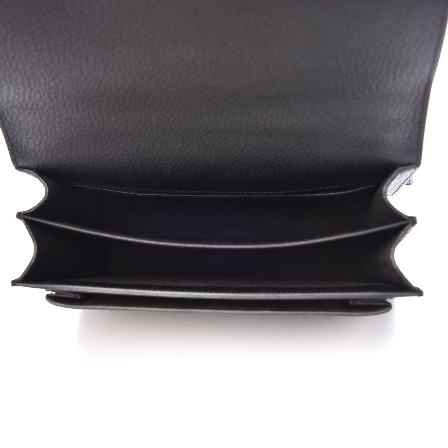 Grained Calfskin Medium Monogram Sunset Satchel Black
