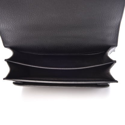 Saint Laurent Grained Calfskin Medium Monogram Sunset Satchel Black 5 of 7