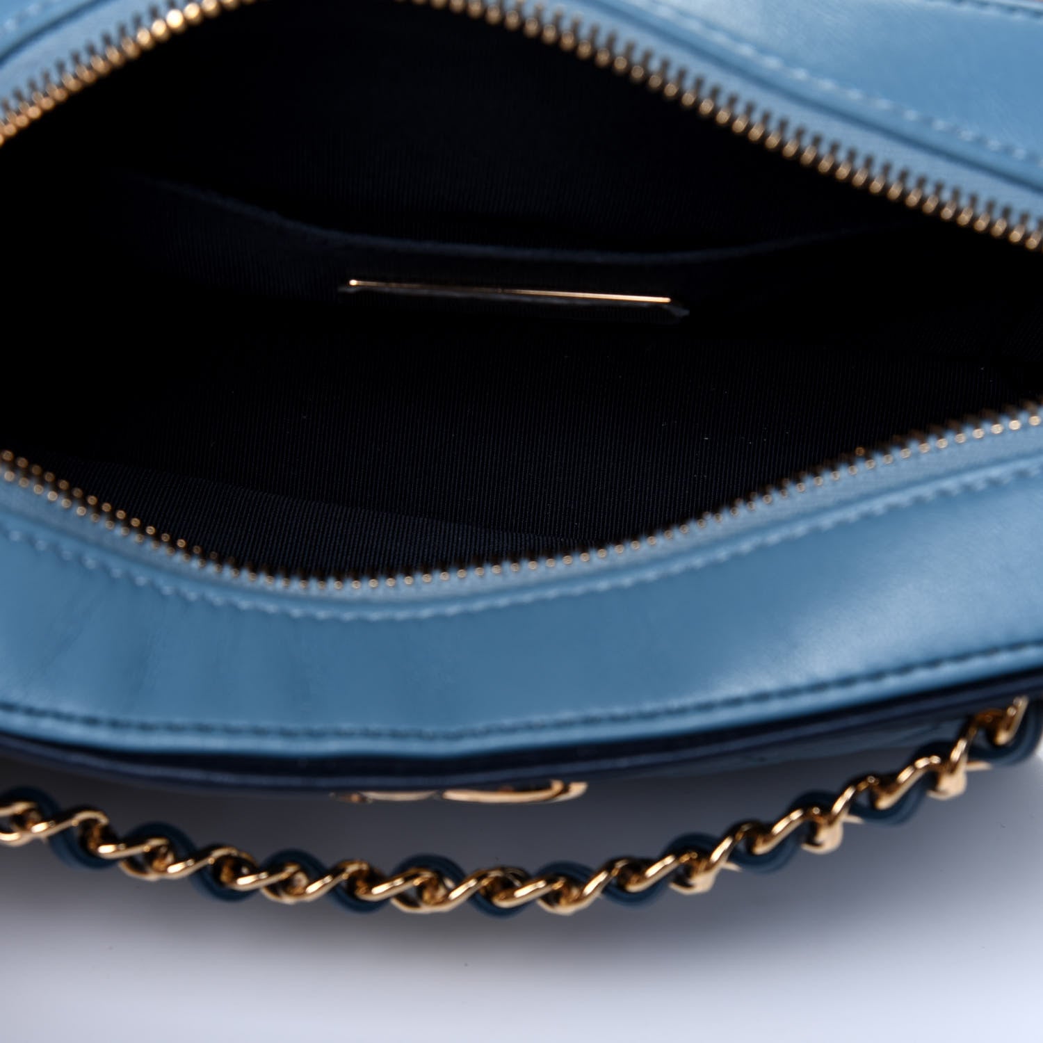 Chanel Lambskin Quilted Camera Case Blue 5 of 12