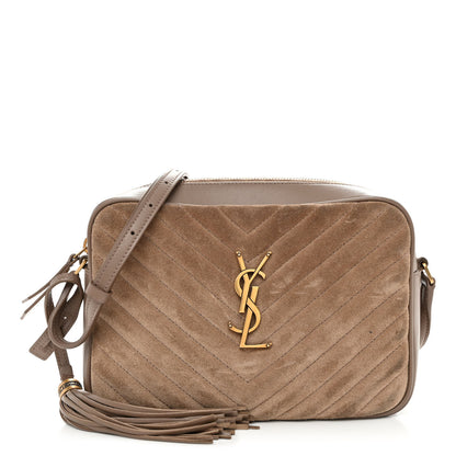 Saint Laurent Suede Matelasse Monogram Lou Camera Bag Taupe 1 of 9
