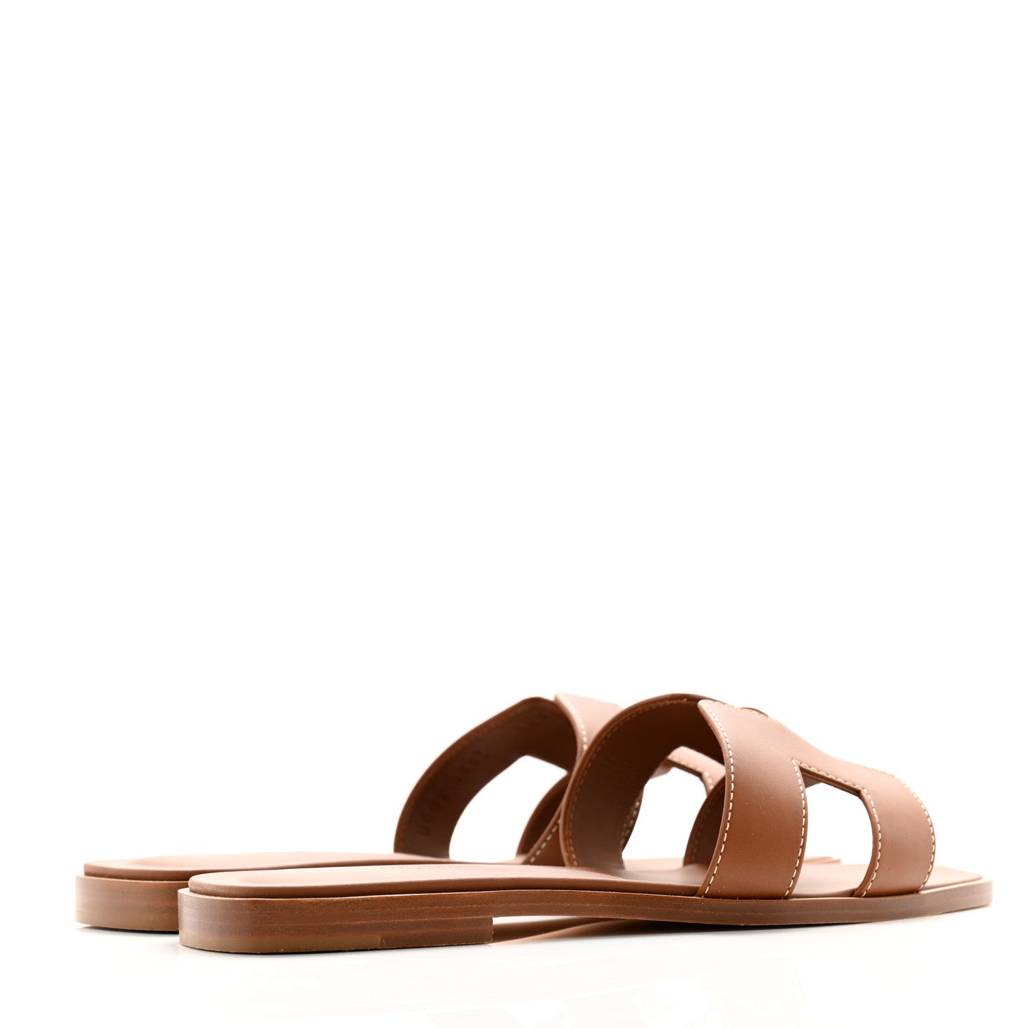 Hermes Box Calfskin Oran Sandals 37 Gold 4 of 11