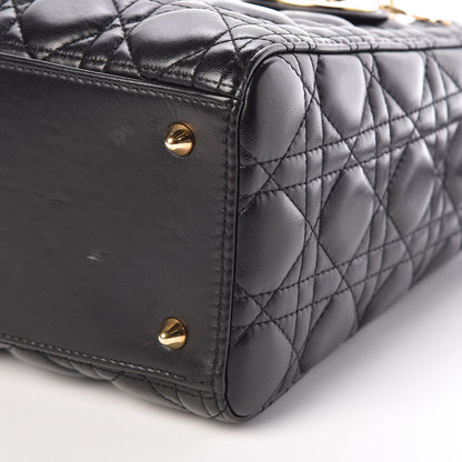 Christian Dior Lambskin Cannage Medium Lady Dior Black 10 of 17